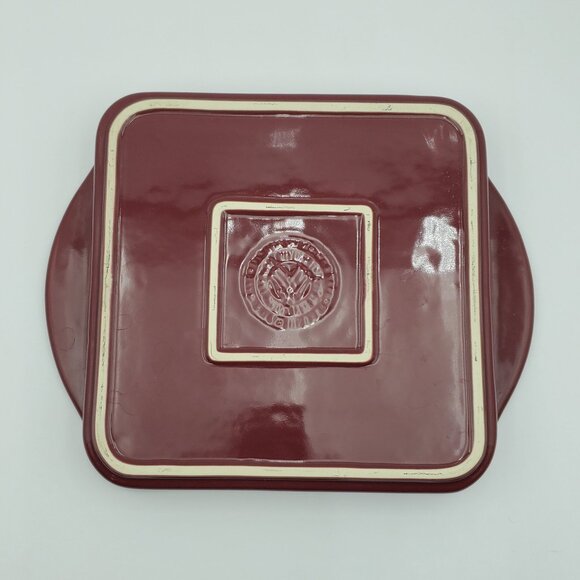 Longaberger Paprika Square 4 Part Divided Serving Dish Handled Appetizer Tray - Picture 4 of 5